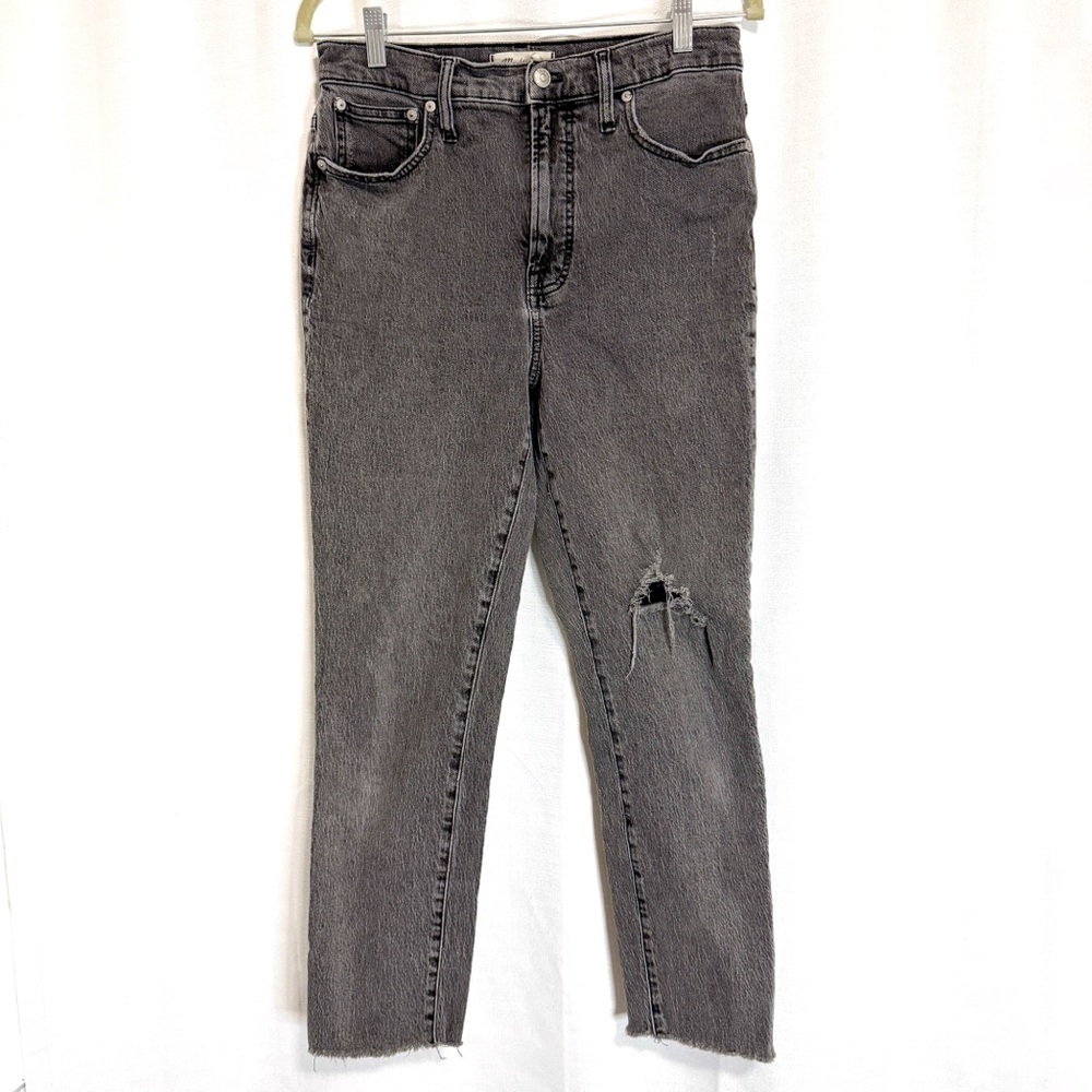 Madewell Gray Distressed Perfect Vintage Jeans Size 28